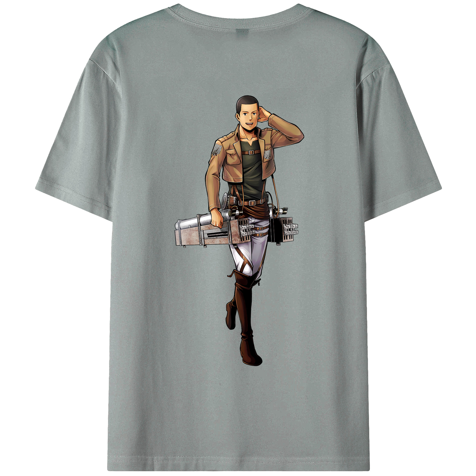 （画像用） 進撃の巨人 Attack on Titan 綿100％ メンズ半袖Tシャツ（バックプリント） 通気性
